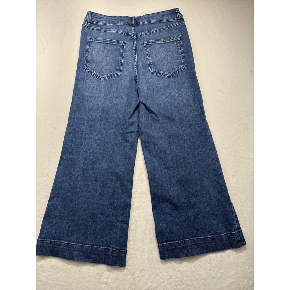 Pilcro Jeans Womens 29 Blue Med Wash Wide Leg Cropped Relaxed Denim 28 Inseam - Picture 7 of 8